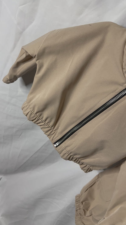 Beige cargo jogging